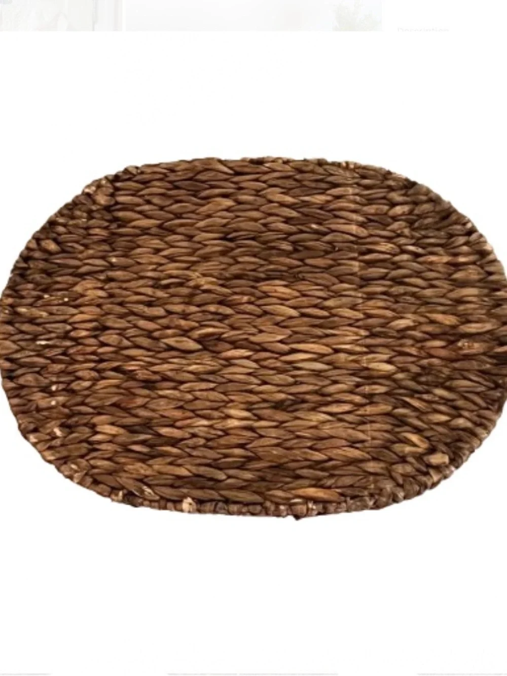 NWOT- Large Oval Woven Water Hyacinth Serving Tray with Handles